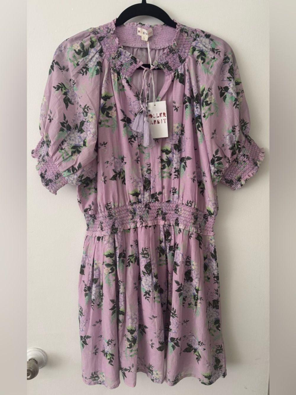 Roller Rabbit Twilight Dahlia Fiorella Silk-Blend Mini Dress